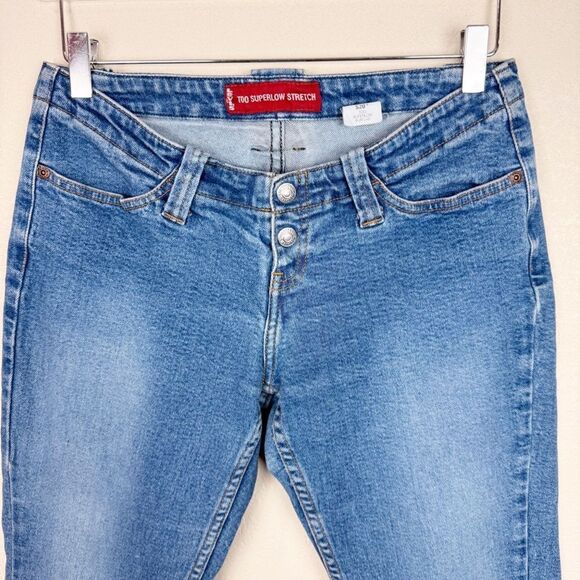 Levis Too Superlow Low Rise Bootcut Denim Jeans Size 9 Vintage Y2K 90s - Picture 2 of 7